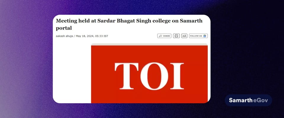 Meeting held at Sardar Bhagat Singh college on Samarth portal