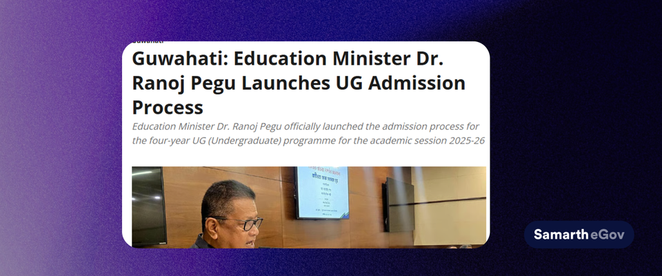 Education Minister Dr. Ranoj Pegu Launches UG Admission Process